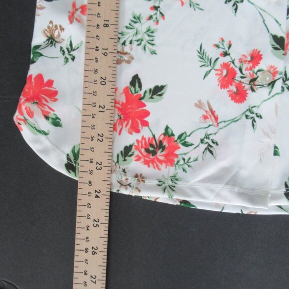 Ann Taylor Floral Sleeveless button down Blouse Shirt -Size XS, White Multicolor - Picture 8 of 13